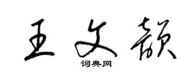 梁錦英王文韻草書個性簽名怎么寫