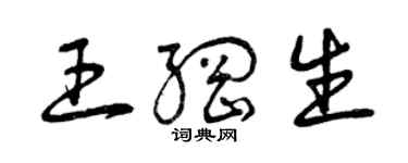 曾慶福王綱生草書個性簽名怎么寫