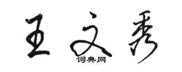 駱恆光王文秀行書個性簽名怎么寫