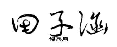 曾慶福田子涵草書個性簽名怎么寫