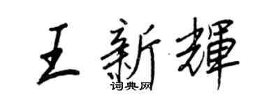 王正良王新輝行書個性簽名怎么寫