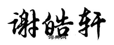 胡問遂謝皓軒行書個性簽名怎么寫
