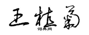 曾慶福王植菊草書個性簽名怎么寫