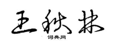 曾慶福王秋林草書個性簽名怎么寫