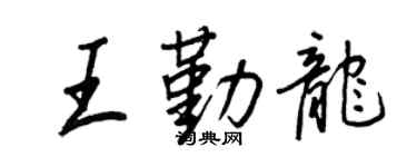 王正良王勤龍行書個性簽名怎么寫