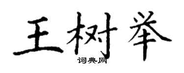 丁謙王樹舉楷書個性簽名怎么寫