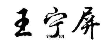 胡問遂王寧屏行書個性簽名怎么寫