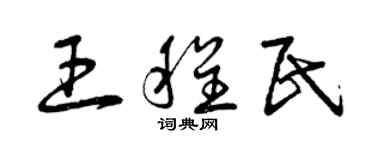 曾慶福王程民草書個性簽名怎么寫