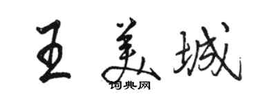 駱恆光王美城行書個性簽名怎么寫