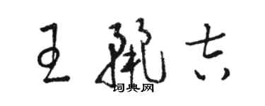 駱恆光王麗吉草書個性簽名怎么寫