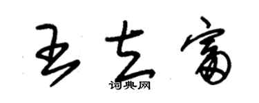 朱錫榮王立富草書個性簽名怎么寫