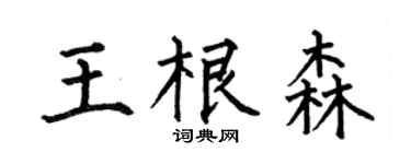 何伯昌王根森楷書個性簽名怎么寫