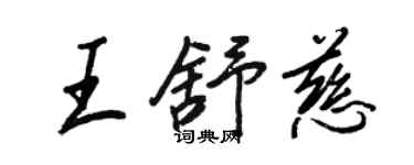 王正良王舒慈行書個性簽名怎么寫