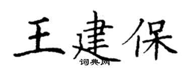 丁謙王建保楷書個性簽名怎么寫