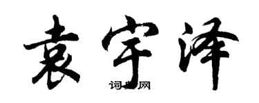 胡問遂袁宇澤行書個性簽名怎么寫
