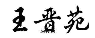 胡問遂王晉苑行書個性簽名怎么寫