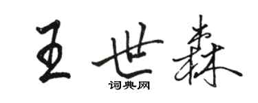 駱恆光王世森行書個性簽名怎么寫