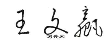 駱恆光王文贏草書個性簽名怎么寫