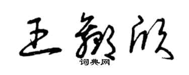 曾慶福王贏欣草書個性簽名怎么寫