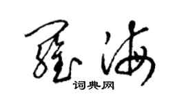 梁錦英羅海草書個性簽名怎么寫