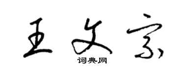 梁錦英王文宗草書個性簽名怎么寫