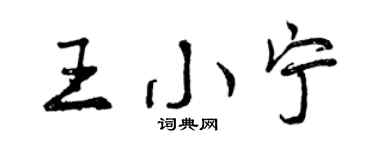 曾慶福王小寧行書個性簽名怎么寫