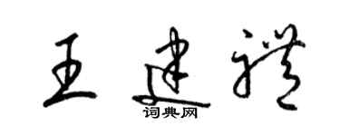 梁錦英王建禮草書個性簽名怎么寫