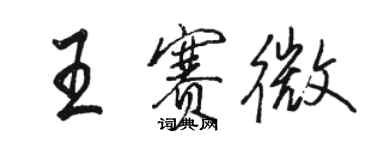 駱恆光王賽微行書個性簽名怎么寫