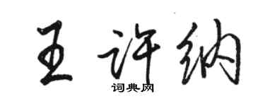 駱恆光王許納行書個性簽名怎么寫