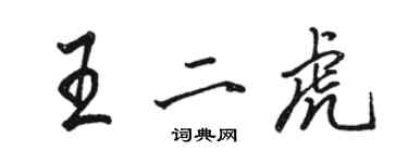 駱恆光王二虎行書個性簽名怎么寫