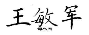 丁謙王敏軍楷書個性簽名怎么寫