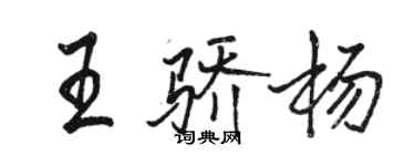 駱恆光王驕楊行書個性簽名怎么寫