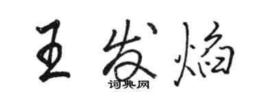 駱恆光王發焰行書個性簽名怎么寫