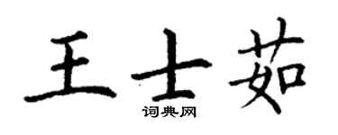 丁謙王士茹楷書個性簽名怎么寫