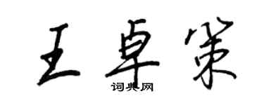 王正良王卓策行書個性簽名怎么寫
