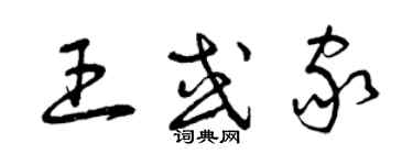 曾慶福王或家草書個性簽名怎么寫