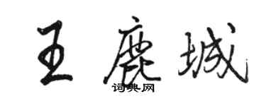 駱恆光王鹿城行書個性簽名怎么寫