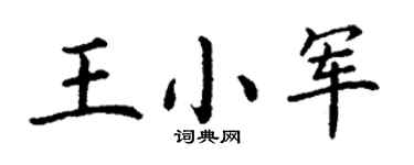 丁謙王小軍楷書個性簽名怎么寫