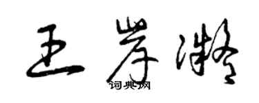 曾慶福王岸凝草書個性簽名怎么寫