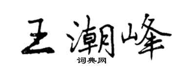 曾慶福王潮峰行書個性簽名怎么寫