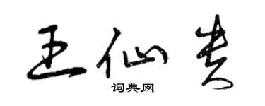 曾慶福王仙貴草書個性簽名怎么寫