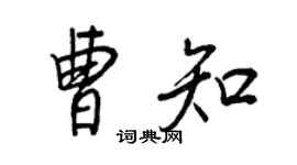 王正良曹知行書個性簽名怎么寫