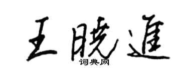王正良王曉進行書個性簽名怎么寫