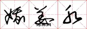 朱錫榮娥姜水草書怎么寫