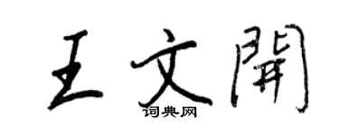 王正良王文開行書個性簽名怎么寫
