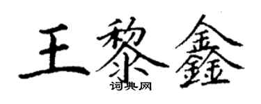 丁謙王黎鑫楷書個性簽名怎么寫