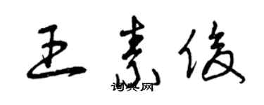 曾慶福王素俊草書個性簽名怎么寫