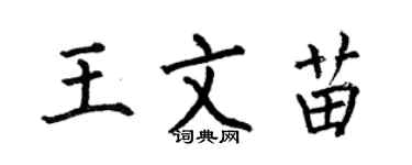 何伯昌王文苗楷書個性簽名怎么寫