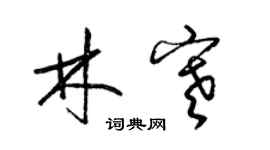 梁錦英林寒草書個性簽名怎么寫