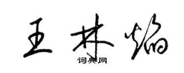 梁錦英王林焰草書個性簽名怎么寫